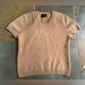 Quince Mongolian 100% Cashmere Tee Camel Brown Size M Quiet Luxury Old Money